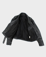 Vintage Men's Heavyweight Leather Biker Jacket - L