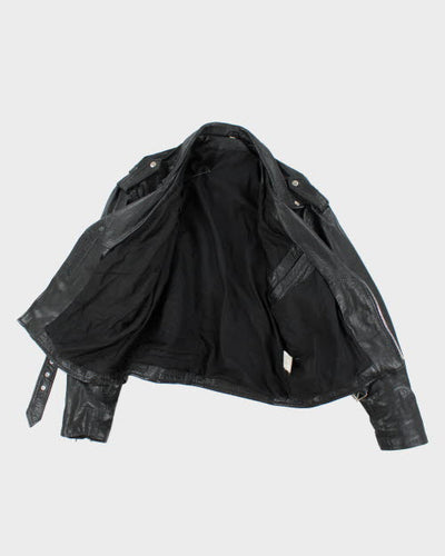 Vintage Men's Heavyweight Leather Biker Jacket - L