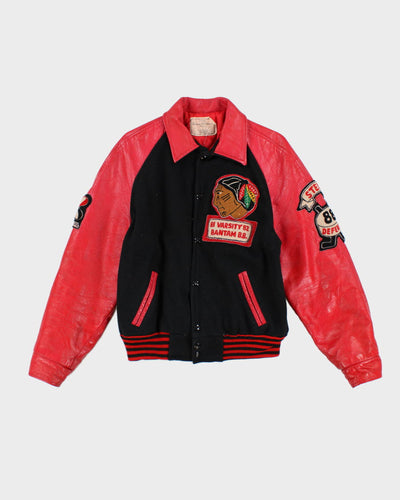 Vintage 80's Heavyweight Embroidered Varsity Jacket - M
