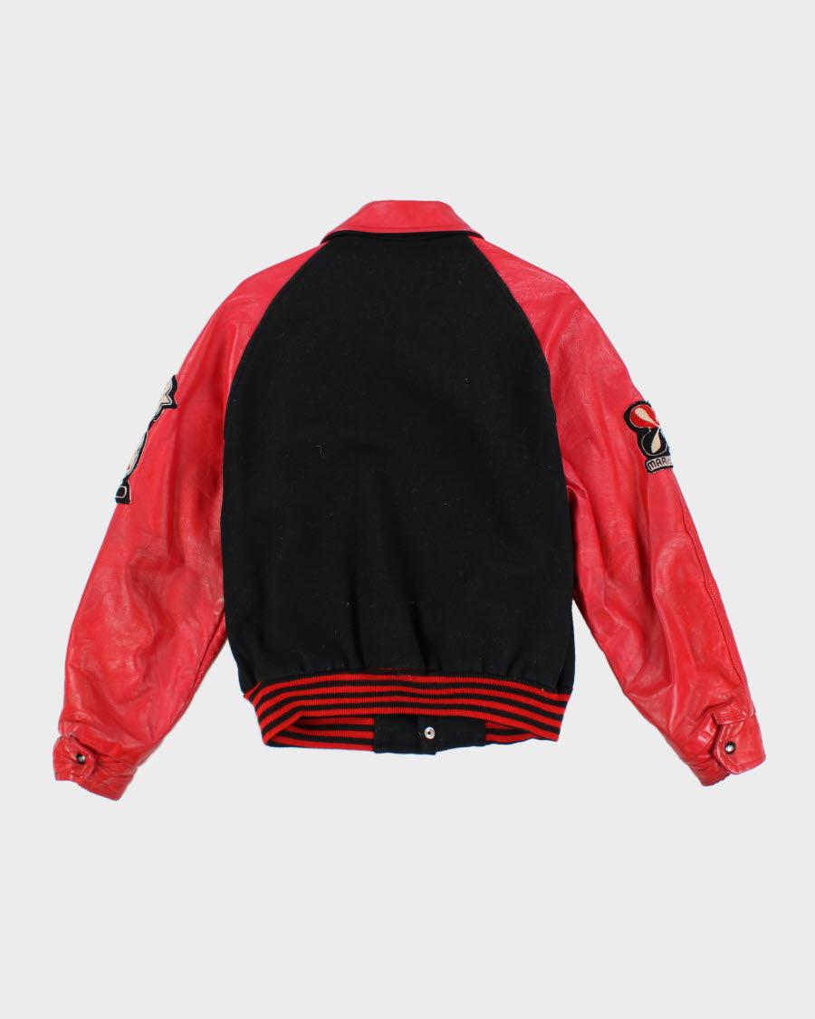 Vintage 80's Heavyweight Embroidered Varsity Jacket - M