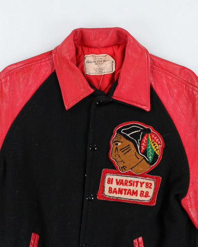 Vintage 80's Heavyweight Embroidered Varsity Jacket - M