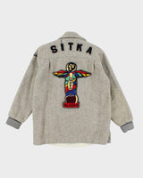 Vintage 80's Heavyweight Embroidered Bowling Varsity Jacket - M