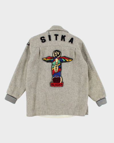 Vintage 80's Heavyweight Embroidered Bowling Varsity Jacket - M