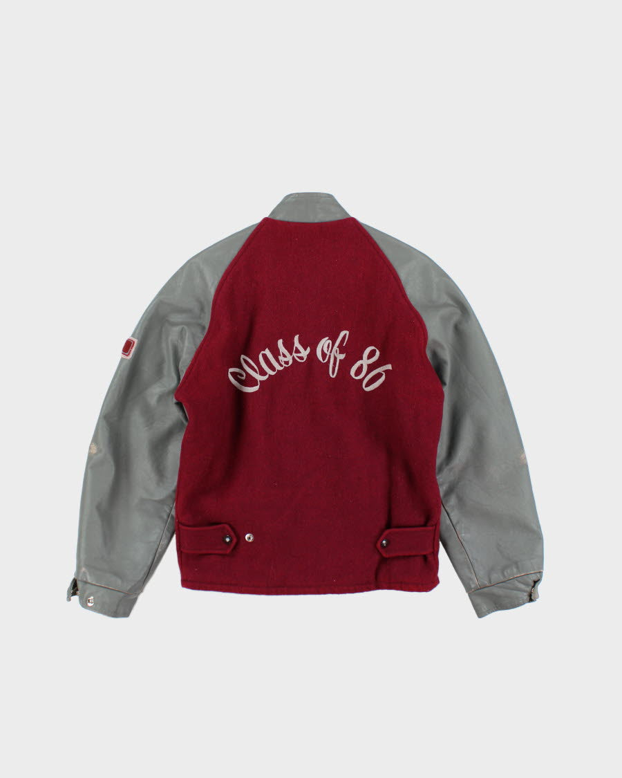 Vintage 80's Heavyweight Somerset Collegiate Embroidered Varsity Jacket - S