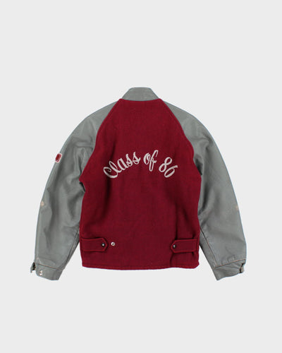 Vintage 80's Heavyweight Somerset Collegiate Embroidered Varsity Jacket - S