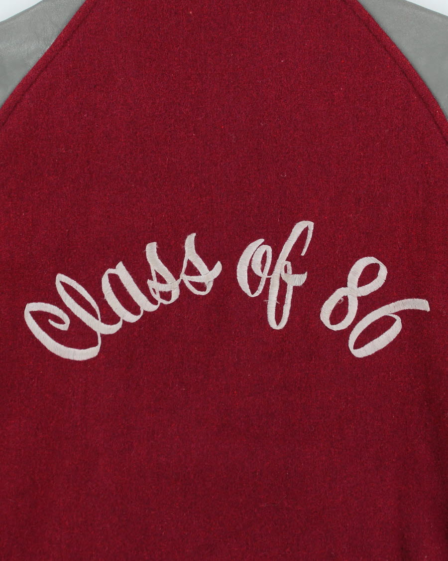 Vintage 80's Heavyweight Somerset Collegiate Embroidered Varsity Jacket - S