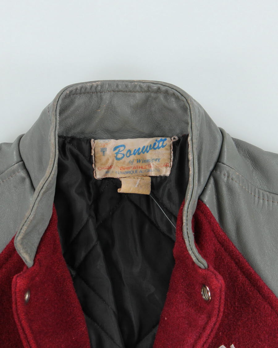 Vintage 80's Heavyweight Somerset Collegiate Embroidered Varsity Jacket - S