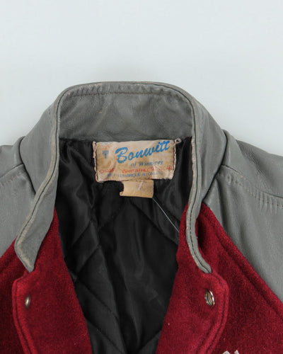 Vintage 80's Heavyweight Somerset Collegiate Embroidered Varsity Jacket - S