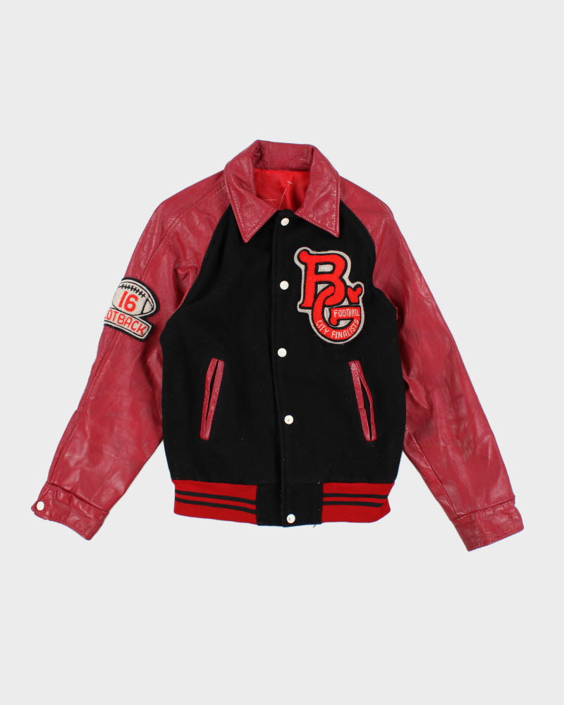 Vintage 80's BC Football Collegiate Embroidered Varsity Jacket - M