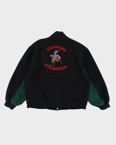 Vintage 90's Coca Cola CalgaryStampedes Embroidered Varsity Jacket - L