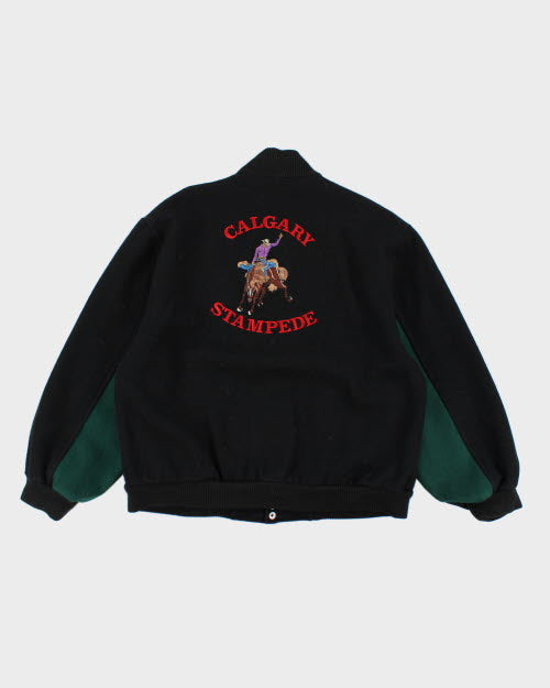 Vintage 90's Coca Cola CalgaryStampedes Embroidered Varsity Jacket - L