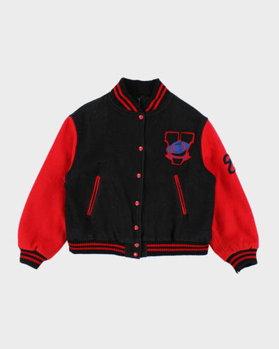 Vintage 80's Embroidered Varsity Football Jacket - M