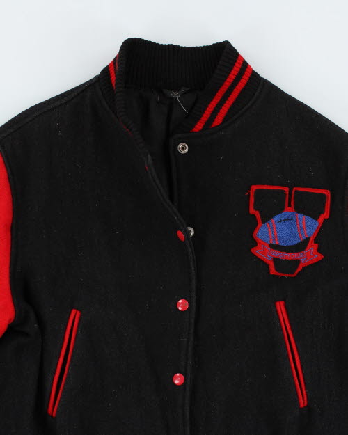 Vintage 80's Embroidered Varsity Football Jacket - M