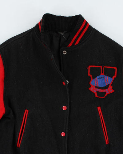 Vintage 80's Embroidered Varsity Football Jacket - M