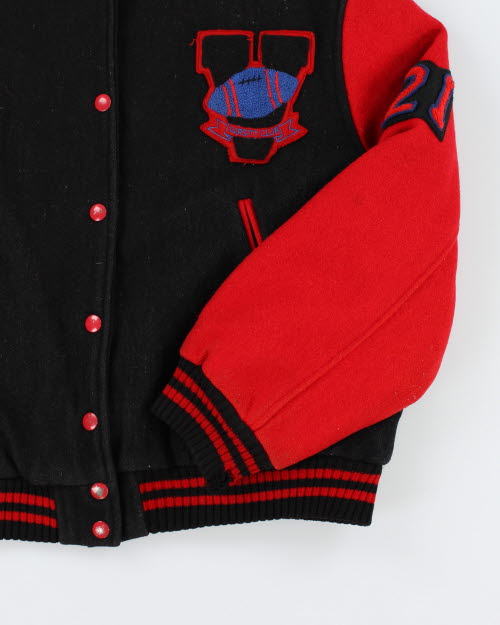 Vintage 80's Embroidered Varsity Football Jacket - M
