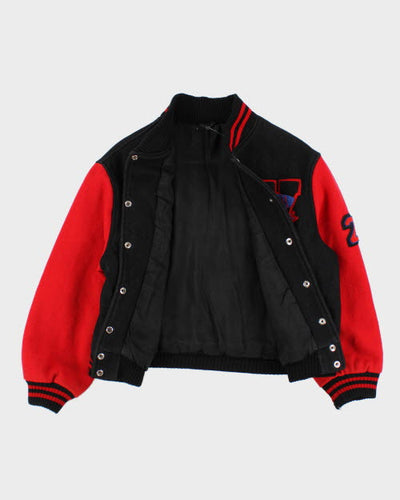 Vintage 80's Embroidered Varsity Football Jacket - M