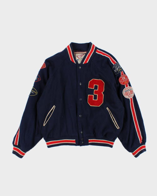 Vintage 90's GAP Embroidered Varsity Football Jacket - M