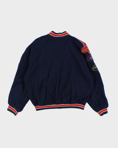 Vintage 90's GAP Embroidered Varsity Football Jacket - M