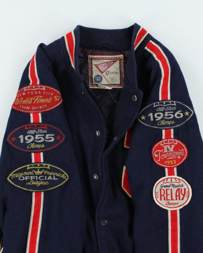 Vintage 90's GAP Embroidered Varsity Football Jacket - M