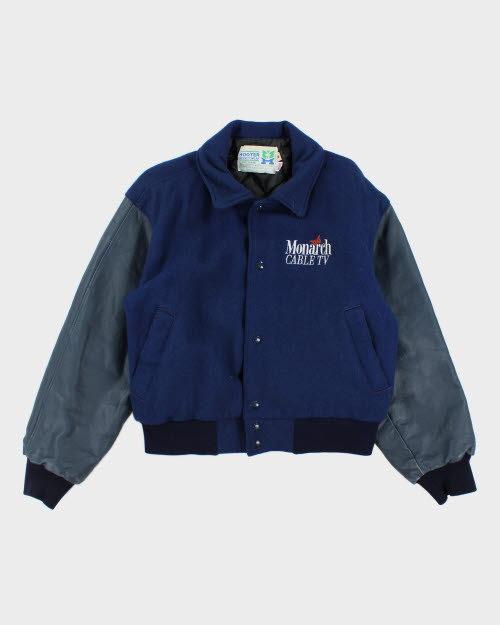 Vintage 90's Embroidered Varsity Football Jacket - M