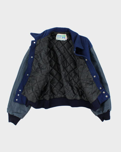 Vintage 90's Embroidered Varsity Football Jacket - M