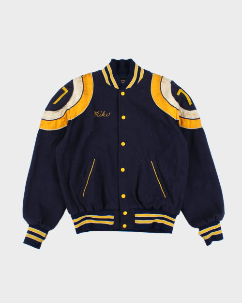 Vintage 80's Embroidered Varsity Football Jacket - L
