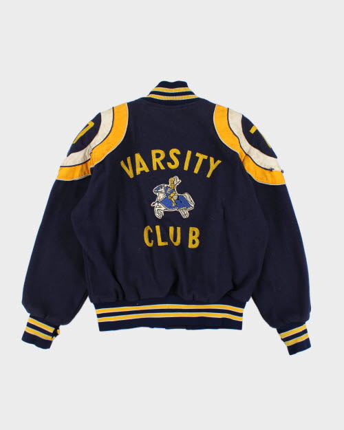 Vintage 80's Embroidered Varsity Football Jacket - L