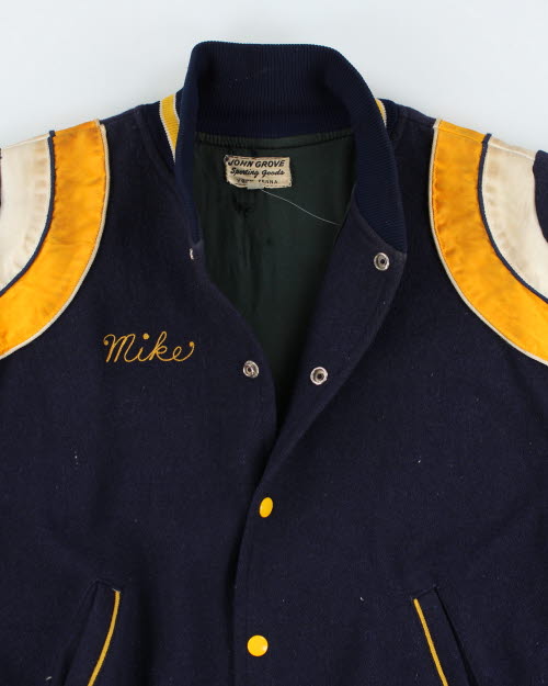 Vintage 80's Embroidered Varsity Football Jacket - L