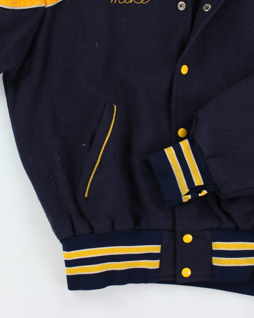 Vintage 80's Embroidered Varsity Football Jacket - L