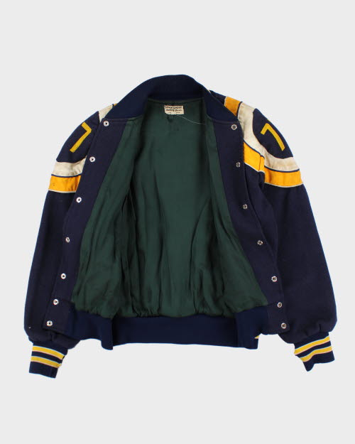 Vintage 80's Embroidered Varsity Football Jacket - L