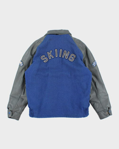 Vintage 80's Heavyweight Embroidered Varsity Football Jacket - L