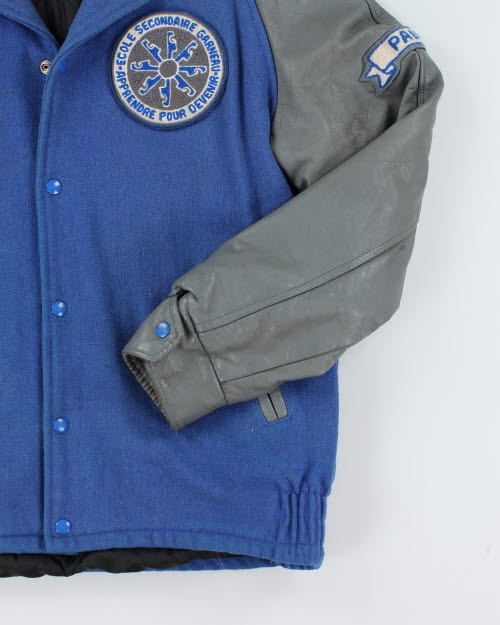 Vintage 80's Heavyweight Embroidered Varsity Football Jacket - L