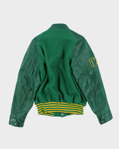Vintage 80's Embroidered Hockey Varsity Jacket - L