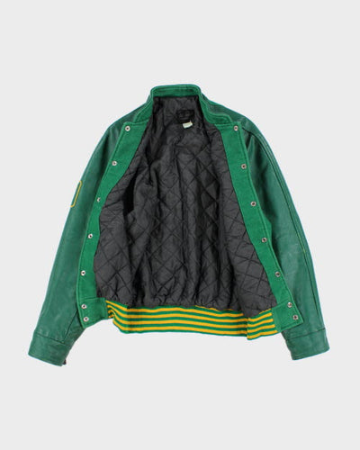 Vintage 80's Embroidered Hockey Varsity Jacket - L