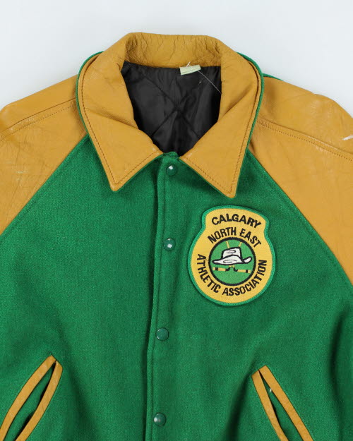 Vintage 80's Calgary Hockey Embroidered Varsity Jacket - L