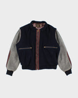 Vintage 80's Heavyweight Zip Up Varsity Jacket - M