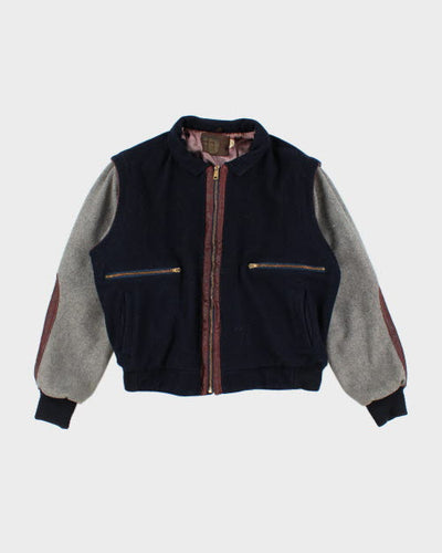 Vintage 80's Heavyweight Zip Up Varsity Jacket - M