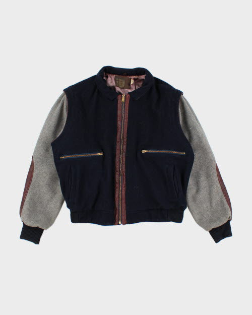 Vintage 80's Heavyweight Zip Up Varsity Jacket - M