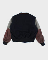 Vintage 80's Heavyweight Zip Up Varsity Jacket - M