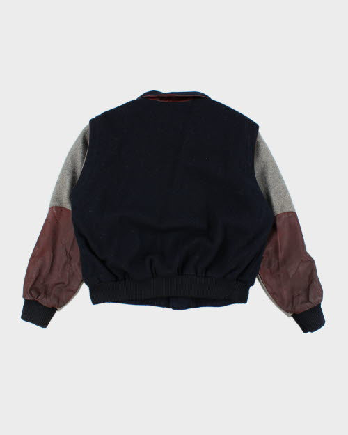 Vintage 80's Heavyweight Zip Up Varsity Jacket - M