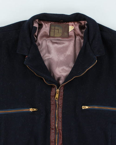 Vintage 80's Heavyweight Zip Up Varsity Jacket - M