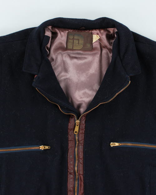 Vintage 80's Heavyweight Zip Up Varsity Jacket - M