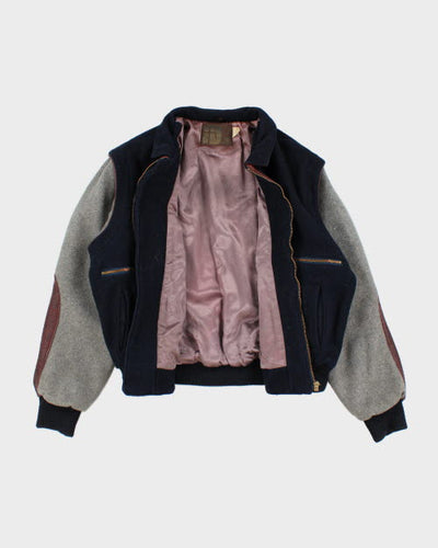 Vintage 80's Heavyweight Zip Up Varsity Jacket - M