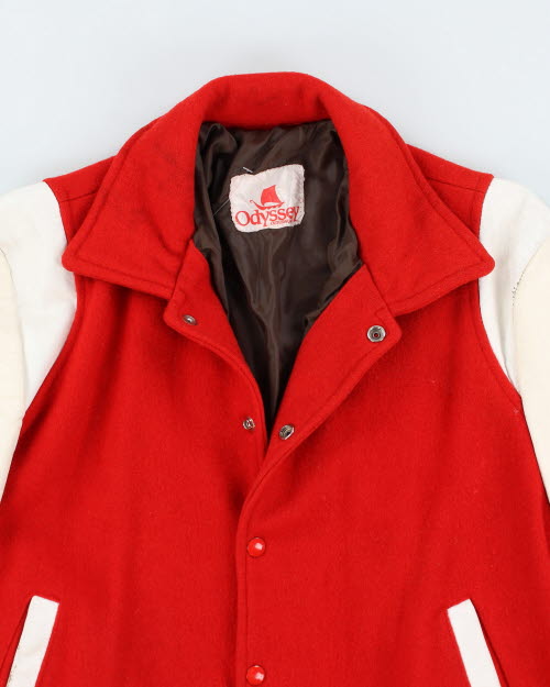 Vintage 70's Heavyweight Leather Varsity Jacket - L