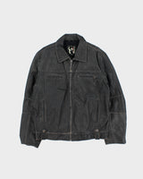 Vintage Y2K Guess Leather Zip Up Jacket - XL