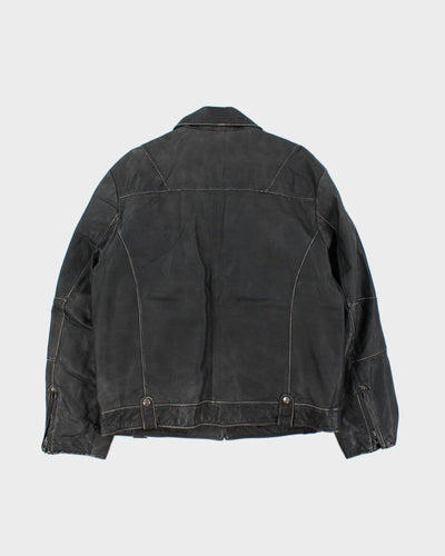 Vintage Y2K Guess Leather Zip Up Jacket - XL