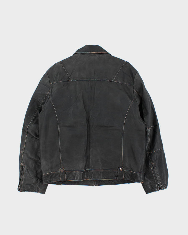 Vintage Y2K Guess Leather Zip Up Jacket - XL