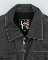 Vintage Y2K Guess Leather Zip Up Jacket - XL