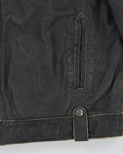 Vintage Y2K Guess Leather Zip Up Jacket - XL