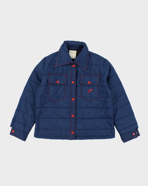 Vintage 80's Women's Quilted Snap Button Jacket - M